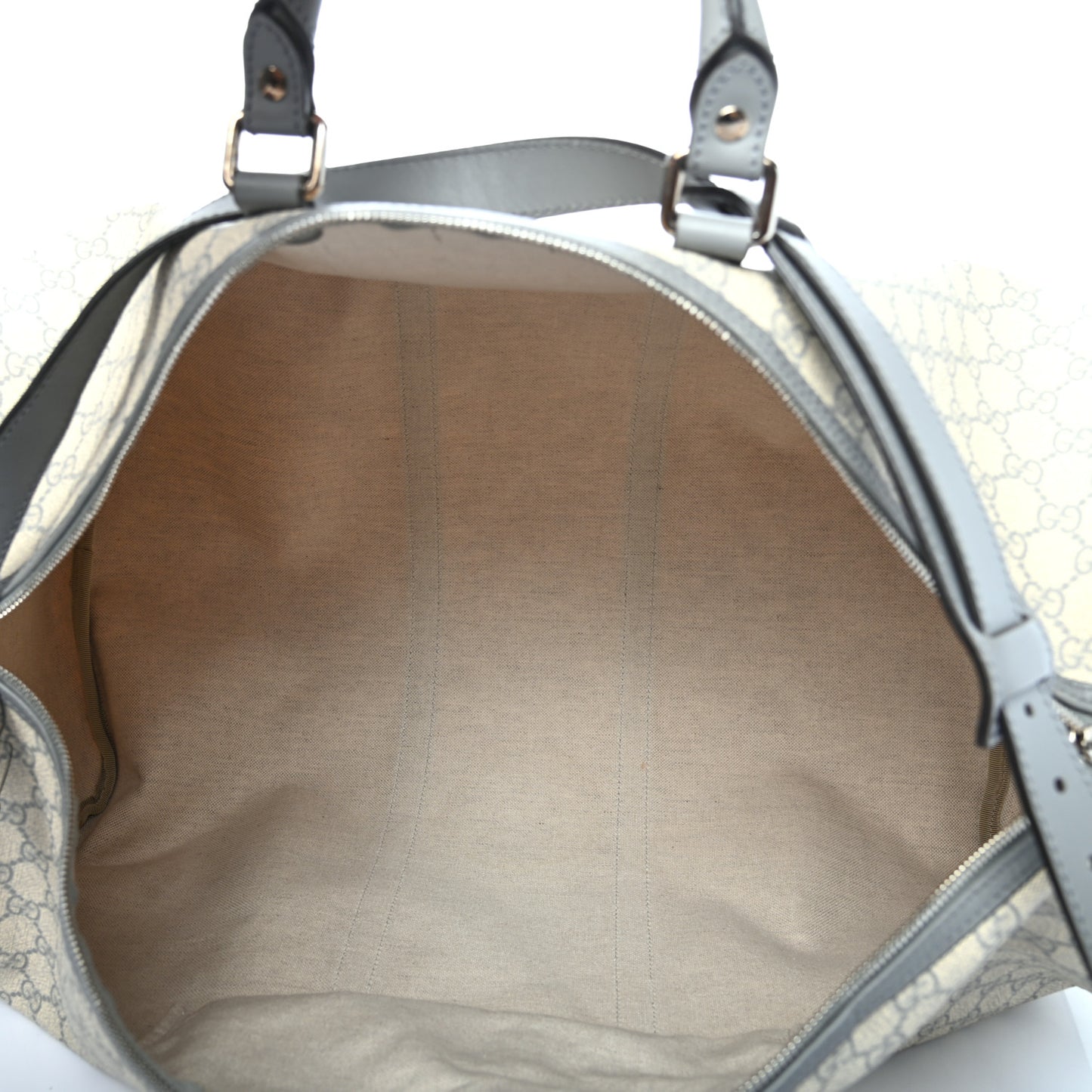 GG Plus Monogram Large Carry On Duffle Bag Ecru Grigio