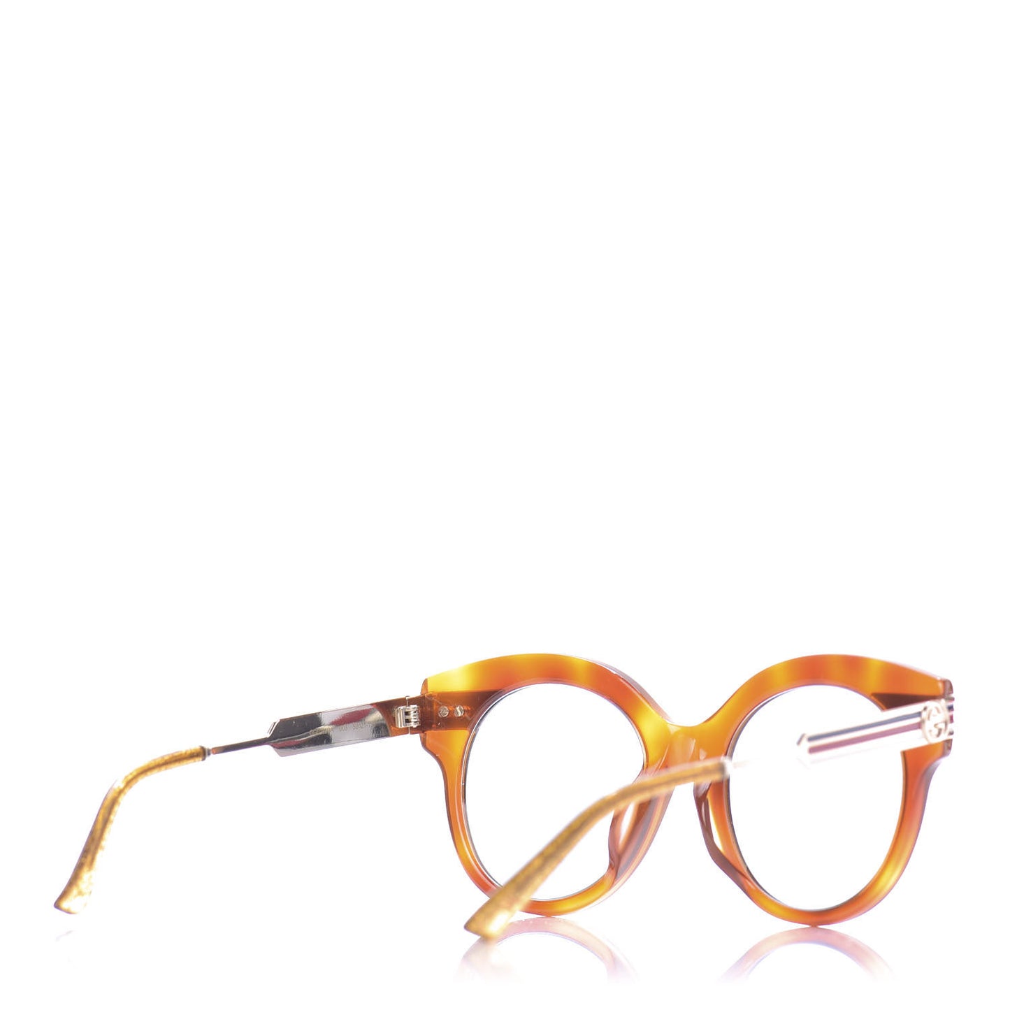 Acetate Round Frame Web Sunglasses GG0282SA Tortoise