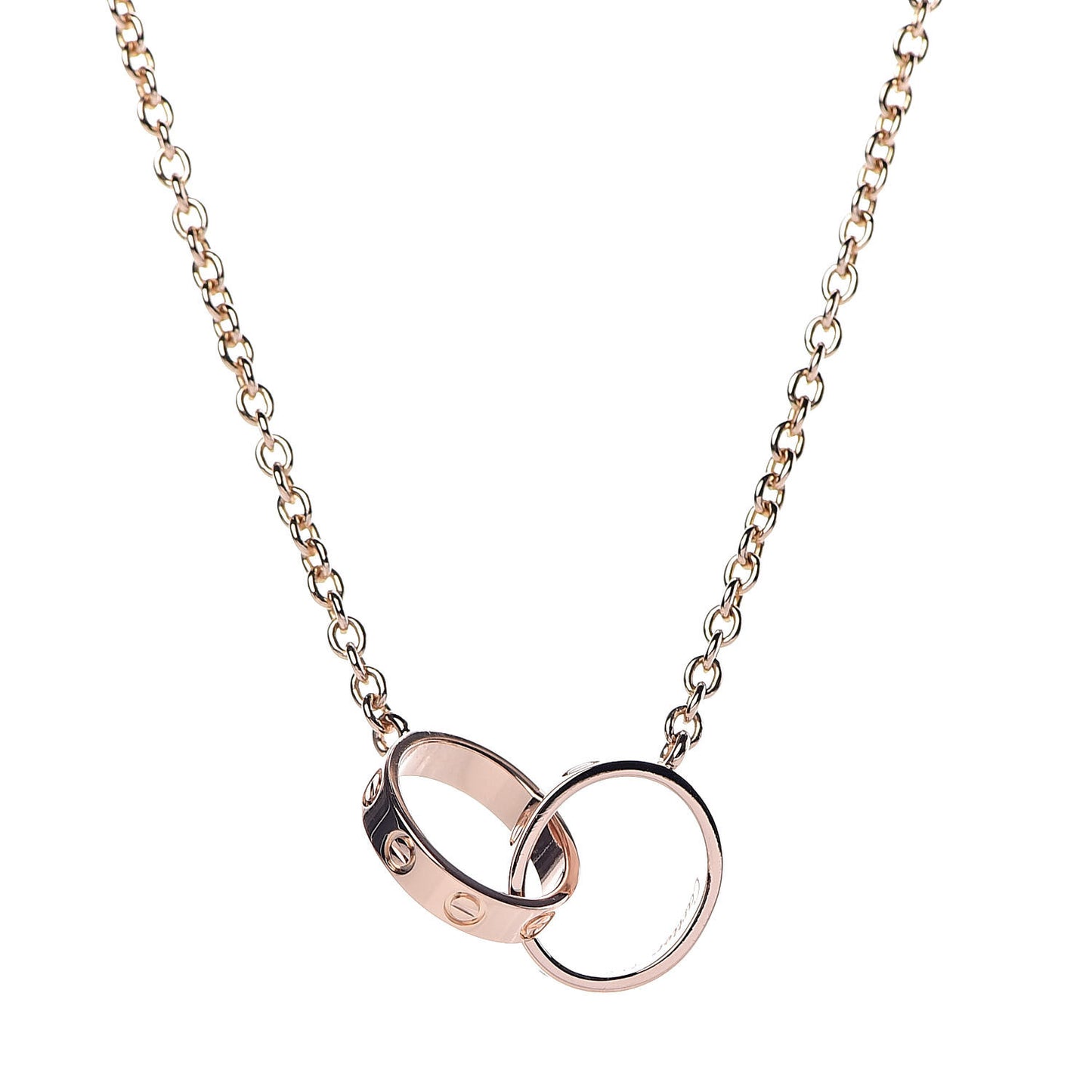 18K Pink Gold Interlocking LOVE Necklace