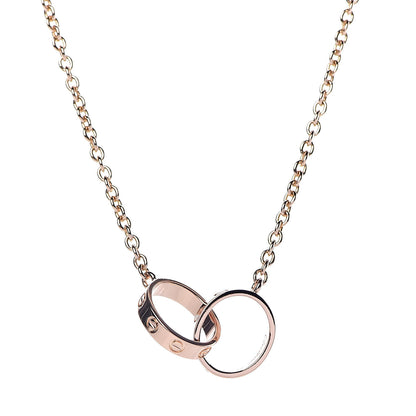 Cartier 18K Pink Gold Interlocking LOVE Necklace 4 of 6