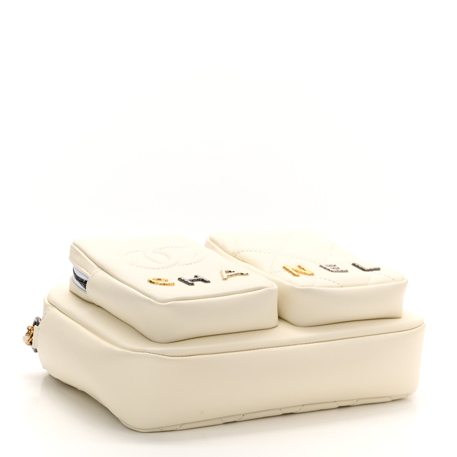 Chanel Calfskin Quilted Small Camera Case White 4 of 11