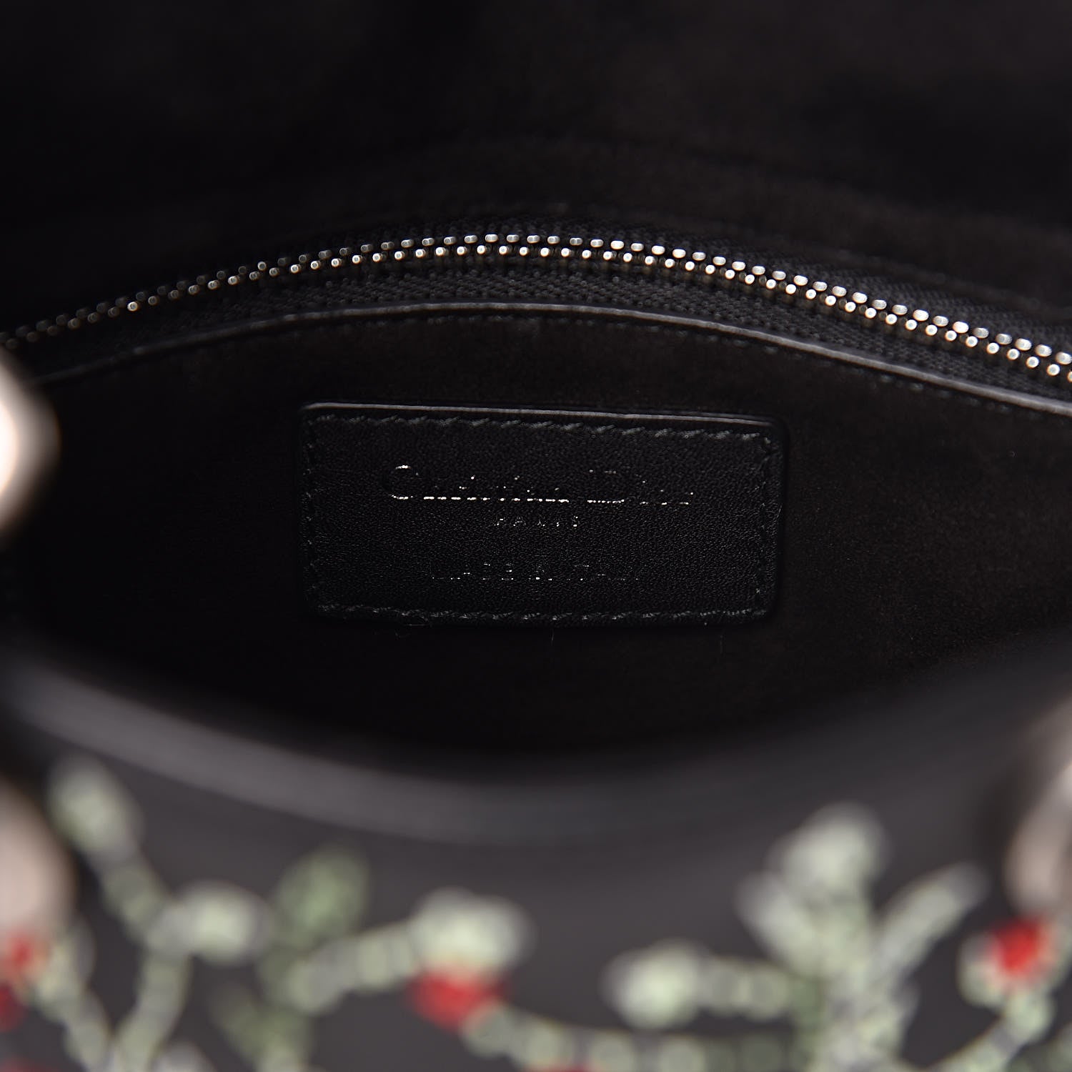Christian Dior Smooth Calfskin Embroidered Mini Lady Dior Black Multicolor 6 of 11