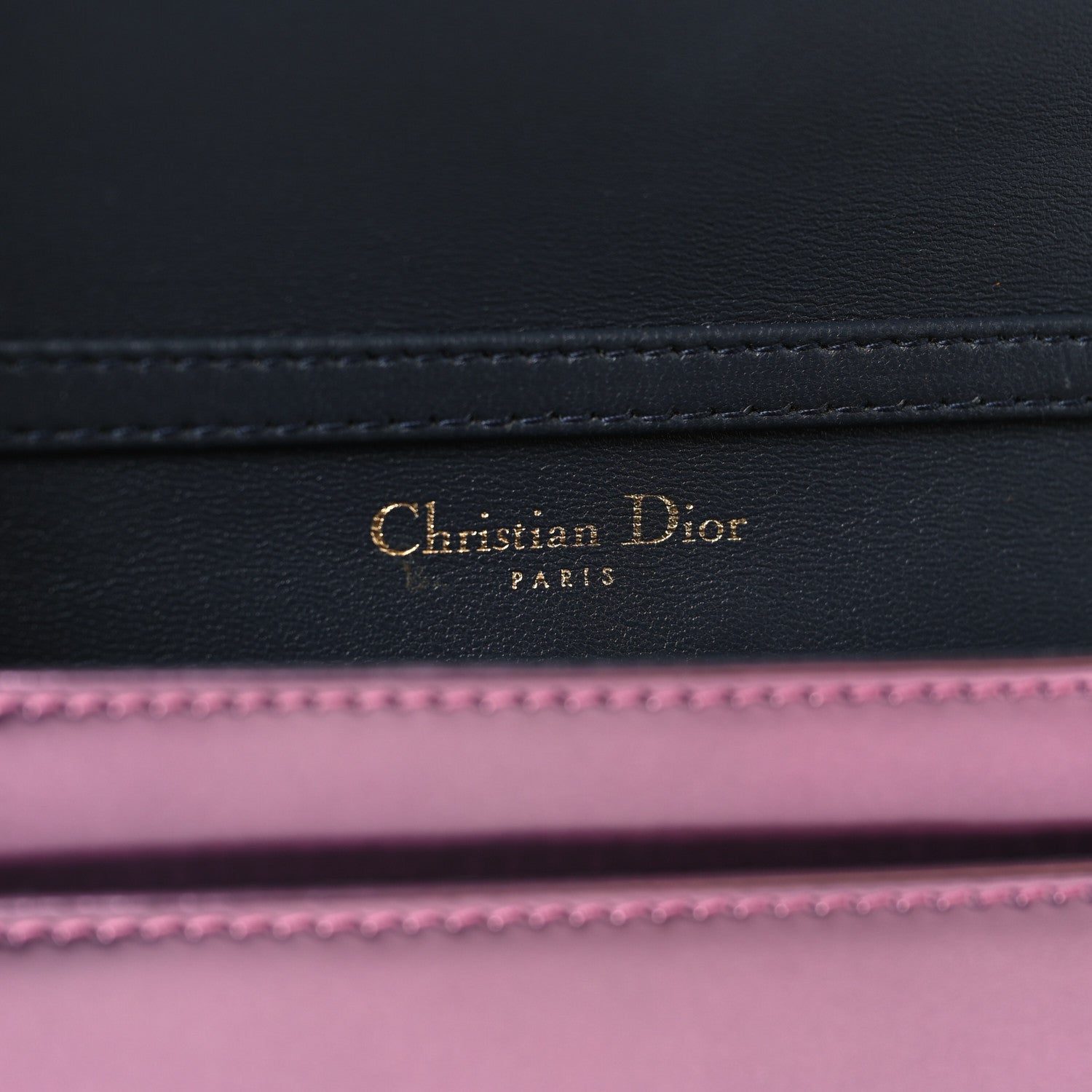 Christian Dior Metallic Patent Micro-Cannage Diorama Wallet on Chain Pouch Pink 6 of 10