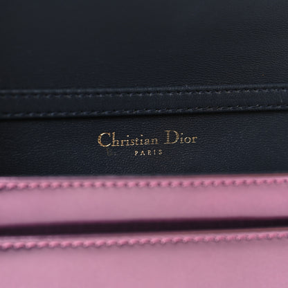 Christian Dior Metallic Patent Micro-Cannage Diorama Wallet on Chain Pouch Pink 6 of 10