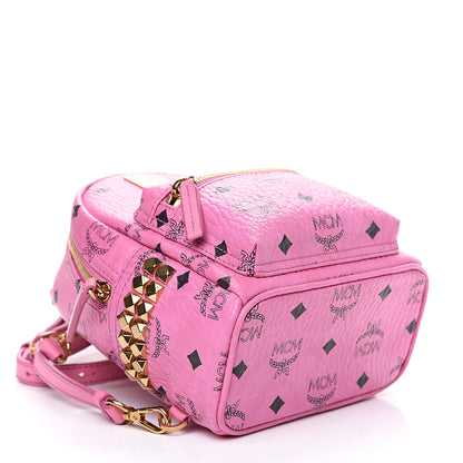 MCM Visetos Side Stud X-Mini Stark Bebe Boo Backpack Pink 3 of 9