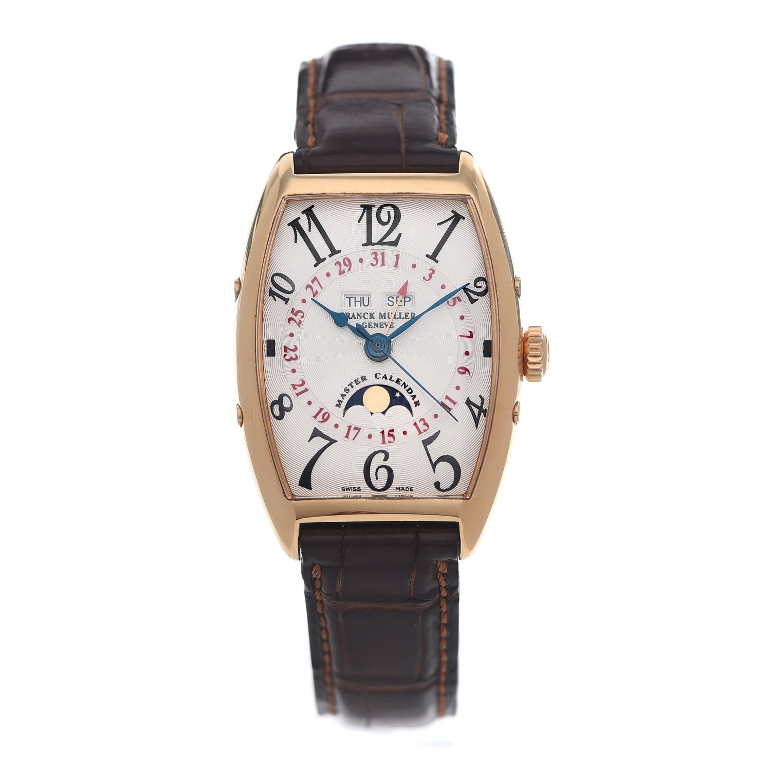 Franck Muller 18K Rose Gold Alligator 30mm Master Calendar Automatic Watch 2850MCL 1 of 6
