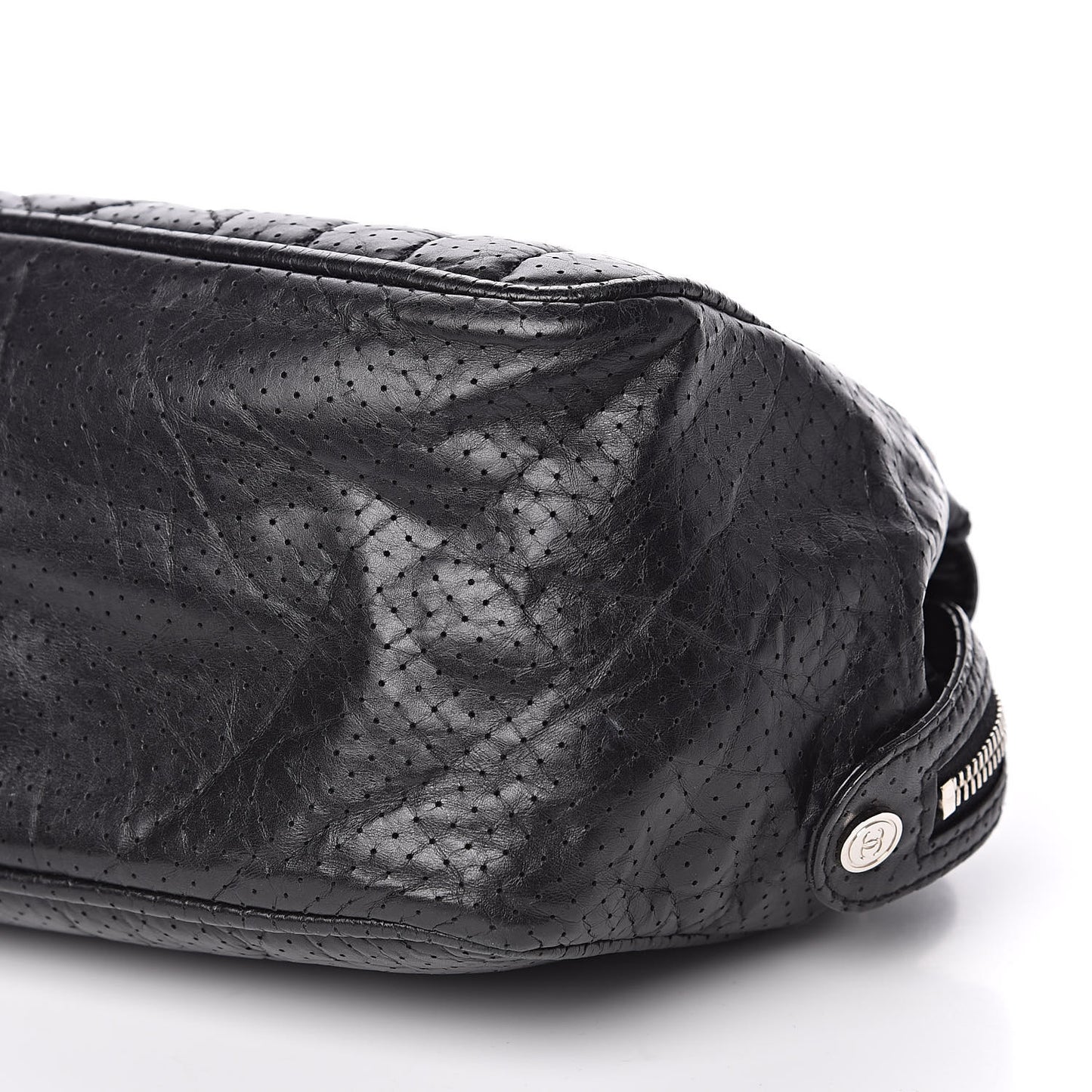 Calfskin Perforated 50's Satchel Black