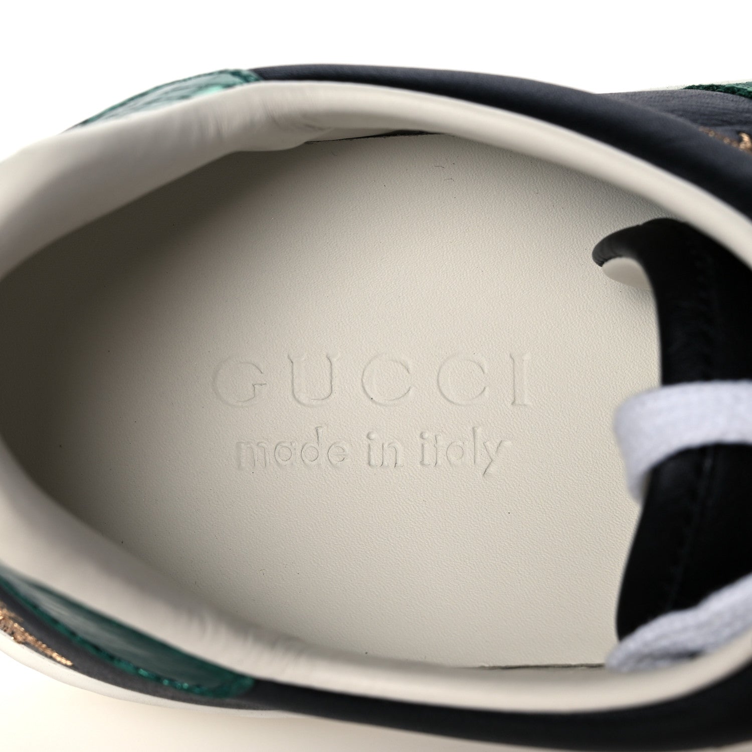 Gucci Calfskin Ayers Mens Web Bee Star Embroidered Ace Sneakers 5 Black 7 of 7