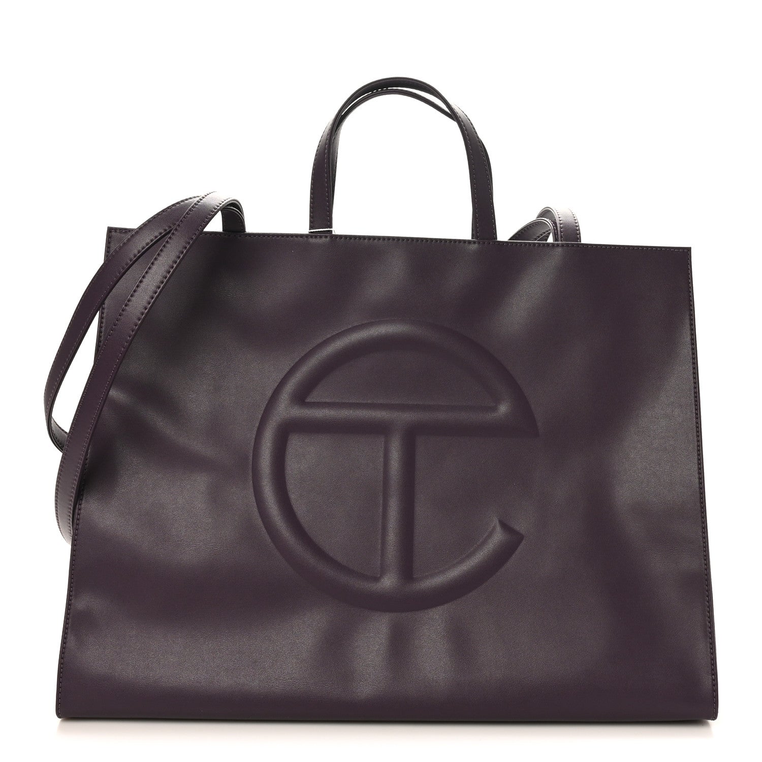 Telfar Vegan Leather Large Shopping Bag Eggplant 1 of 9