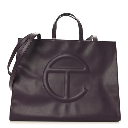 Telfar Vegan Leather Large Shopping Bag Eggplant 1 of 9