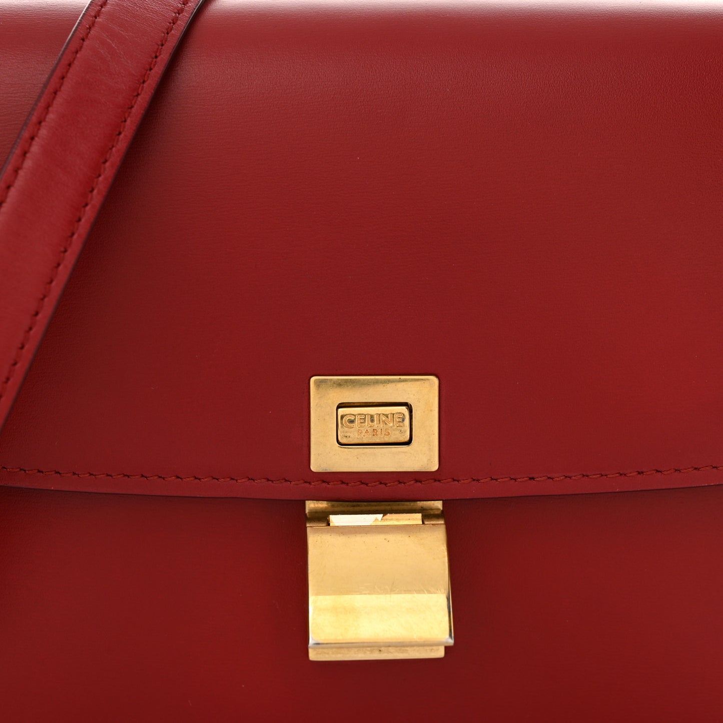 Box Calfskin Teen Classic Box Flap Bag Red
