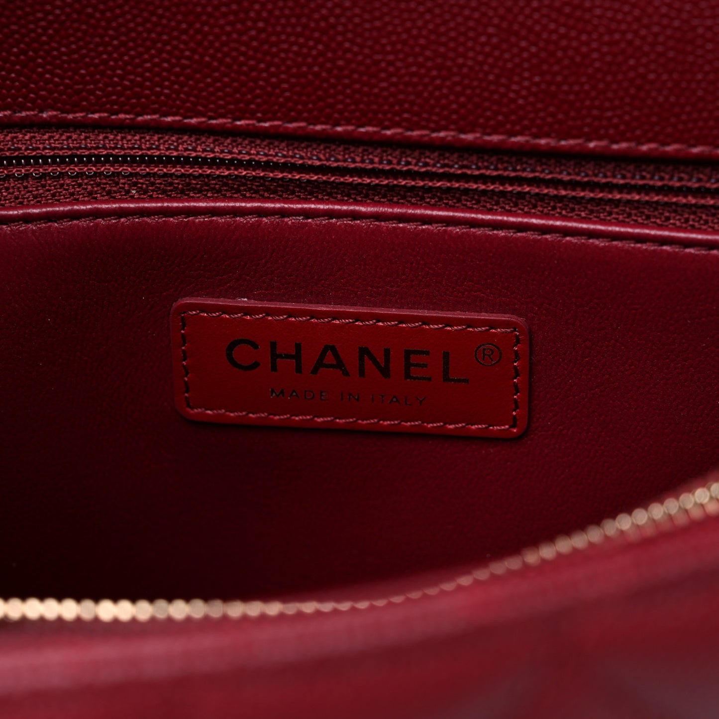 Caviar Lizard Embossed Quilted Small Coco Handle Flap Burgundy
