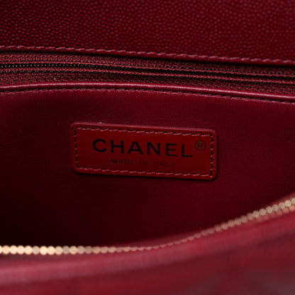 Chanel Caviar Lizard Embossed Quilted Small Coco Handle Flap Burgundy 6 of 9