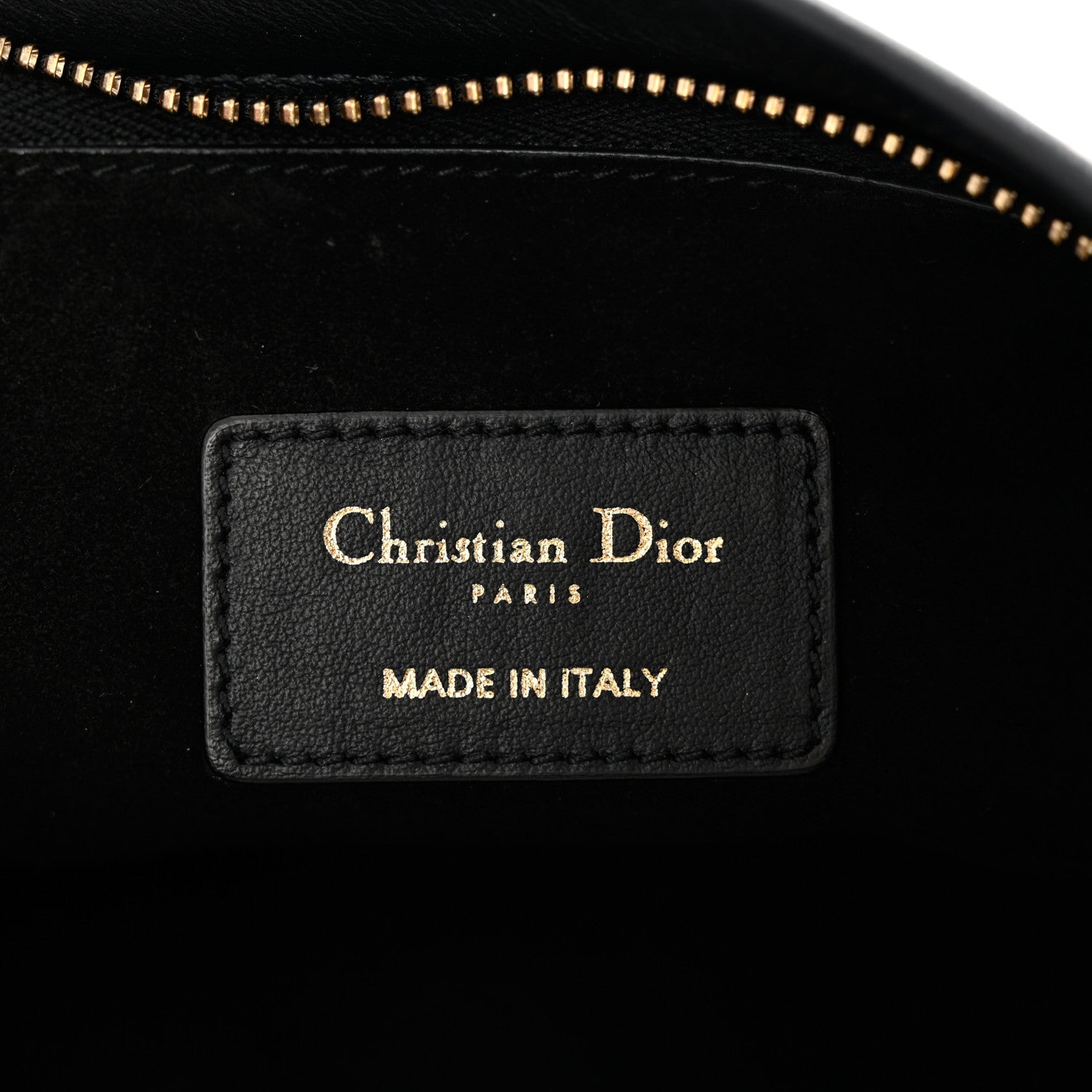 Christian Dior Calfskin Embossed Logo Zip Clutch Black 6 of 7
