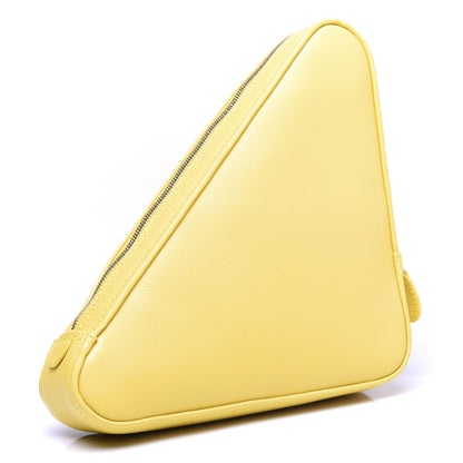 Balenciaga Shiny Day Calfskin Logo M Triangle Pouch Jaune Black 3 of 8