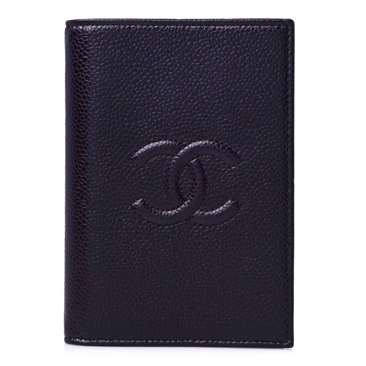 Chanel Caviar Timeless Passport Holder Dark Purple 1 of 9