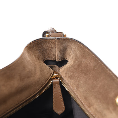 Fendi Pequin Vitello Shoulder Tote Tobacco Foresta 8 of 11
