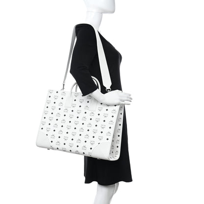 MCM Visetos Large Munchen Tote White 2 of 9