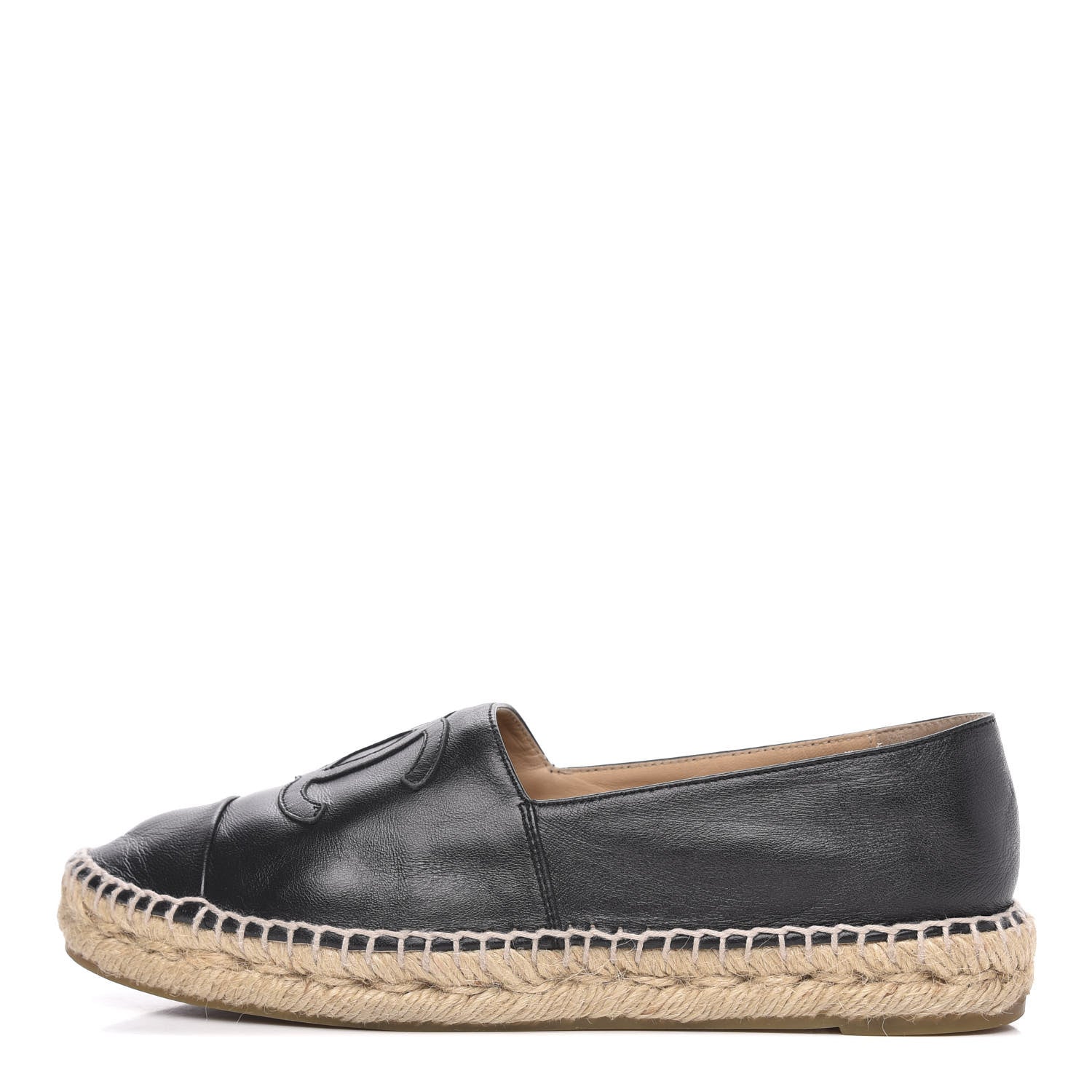 Chanel Lambskin CC Espadrilles 38 Black 1 of 12