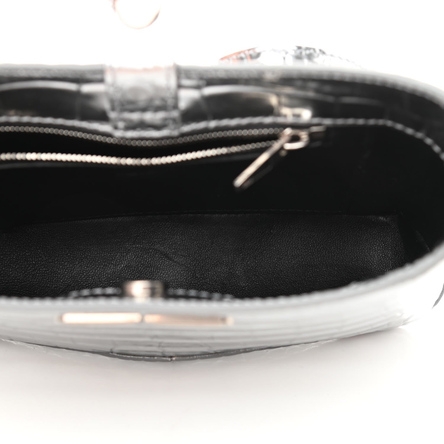 Balenciaga Metallic Super Supple Calfskin Crocodile Embossed Small XX Bag Silver 5 of 9