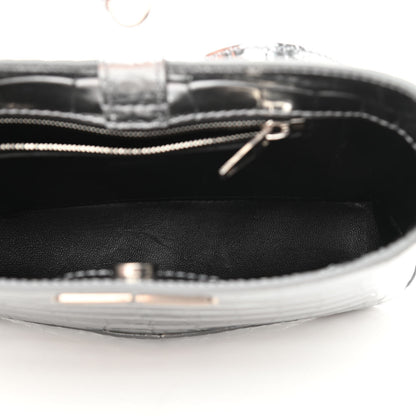 Balenciaga Metallic Super Supple Calfskin Crocodile Embossed Small XX Bag Silver 5 of 9