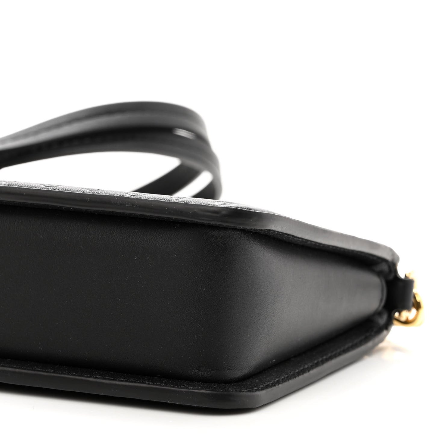 Calfskin Nanogram Embossed Lexington Pouch Black