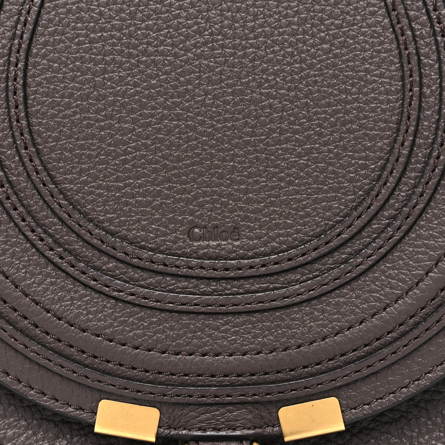 Chloe Grained Calfskin Small Marcie Saddle Bag Bold Brown 8 of 10