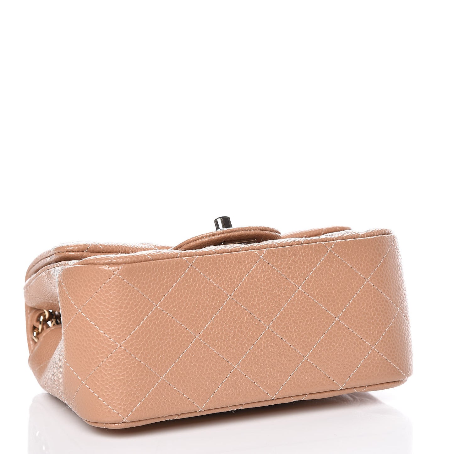 Caviar Quilted Mini Square Flap Beige