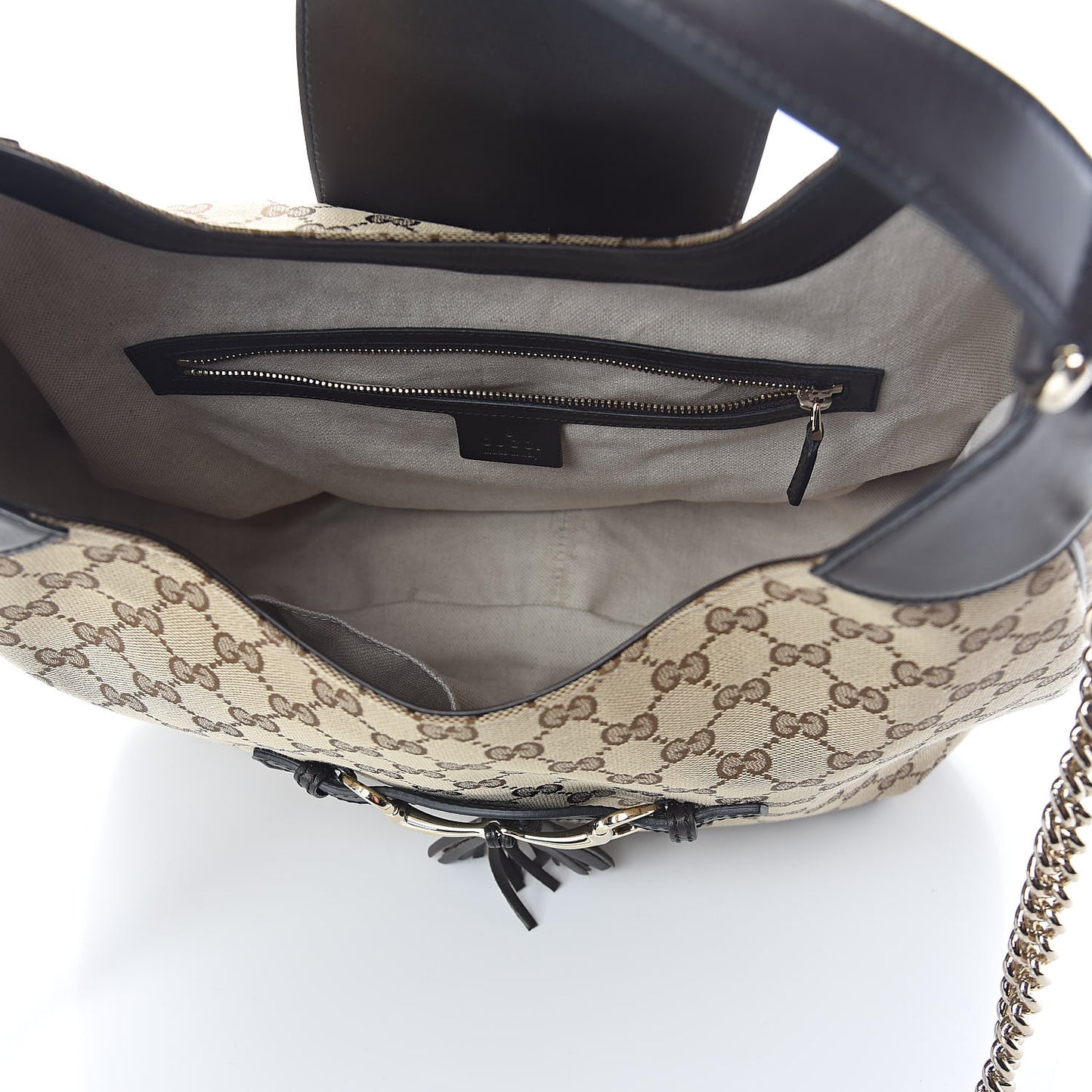 Monogram Margaux Calfskin Medium Emily Hobo Beige Ebony Cocoa