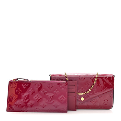 Louis Vuitton Vernis Felicie Chain Wallet Magenta 4 of 19