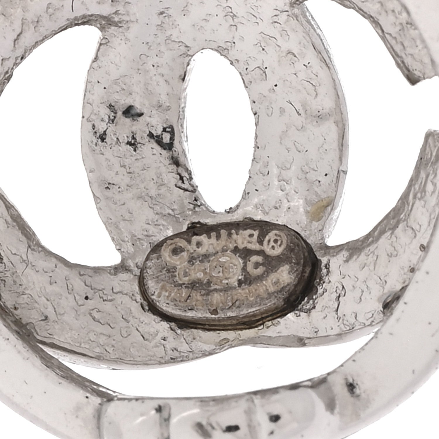 Chanel Metal CC Clip On Earrings Silver 4 of 4