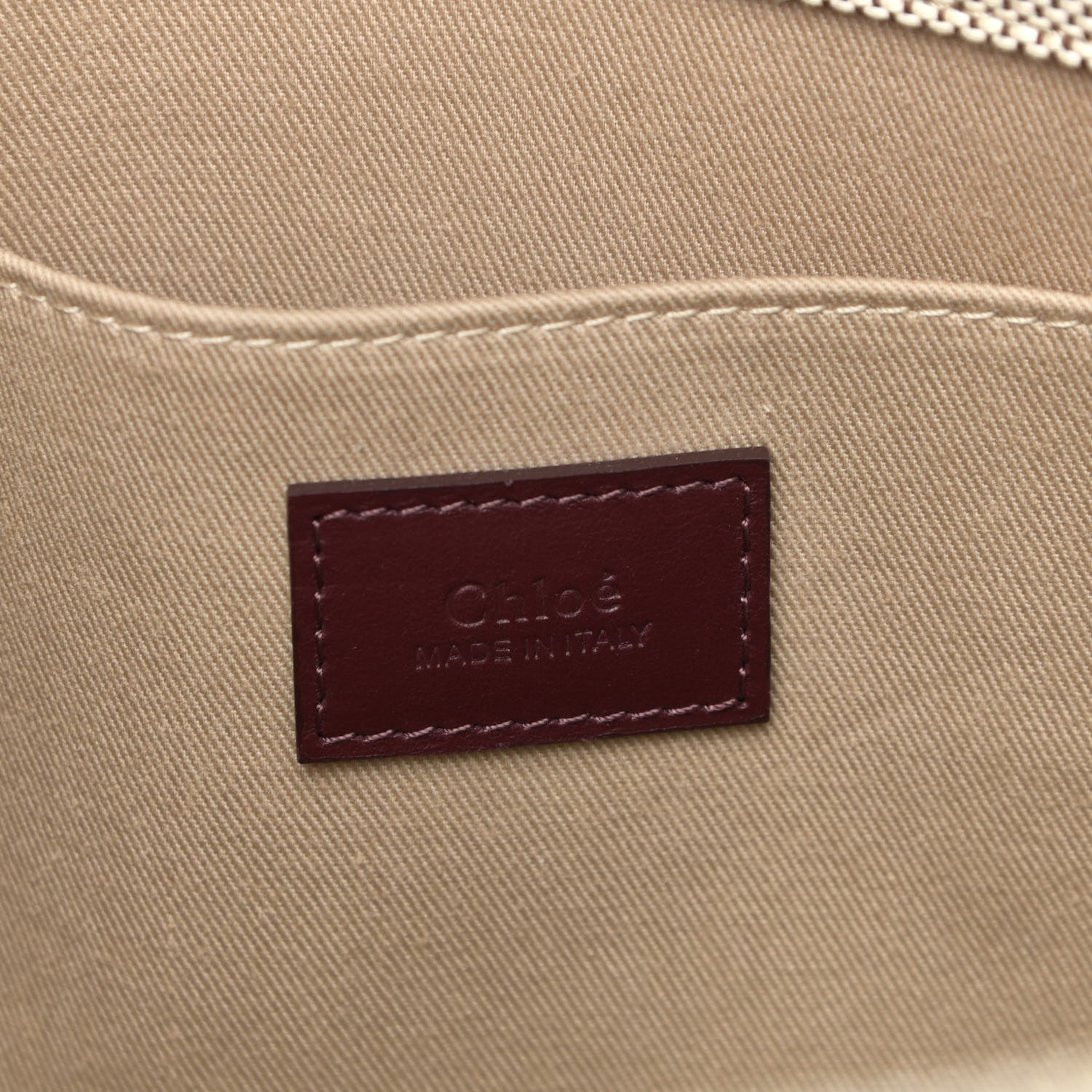 Chloe Cotton Calfskin Medium Woody Ribbon Tote Burgundy 6 of 12