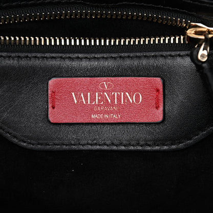 Valentino Garavani Calfskin Small Rockstud Demilune Double Handle Satchel Black 6 of 14