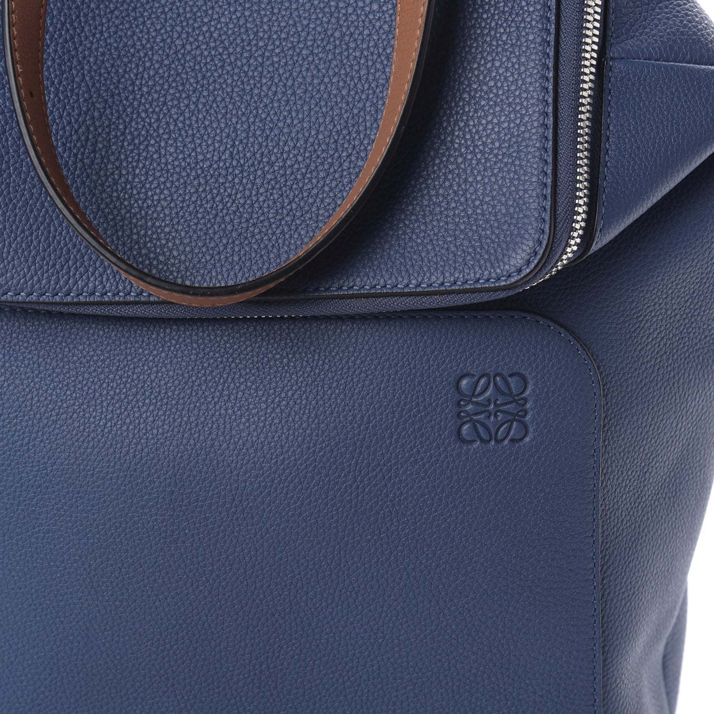 Calfskin Goya Backpack Varsity Blue Tan