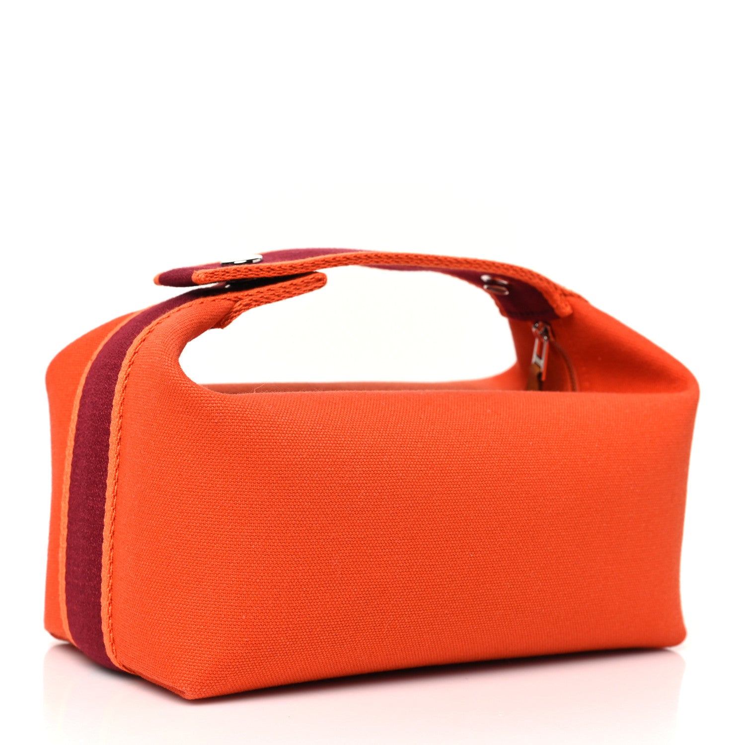 Hermes Canvas Small Bride-A-Brac Pouch Orange Burgundy 3 of 8