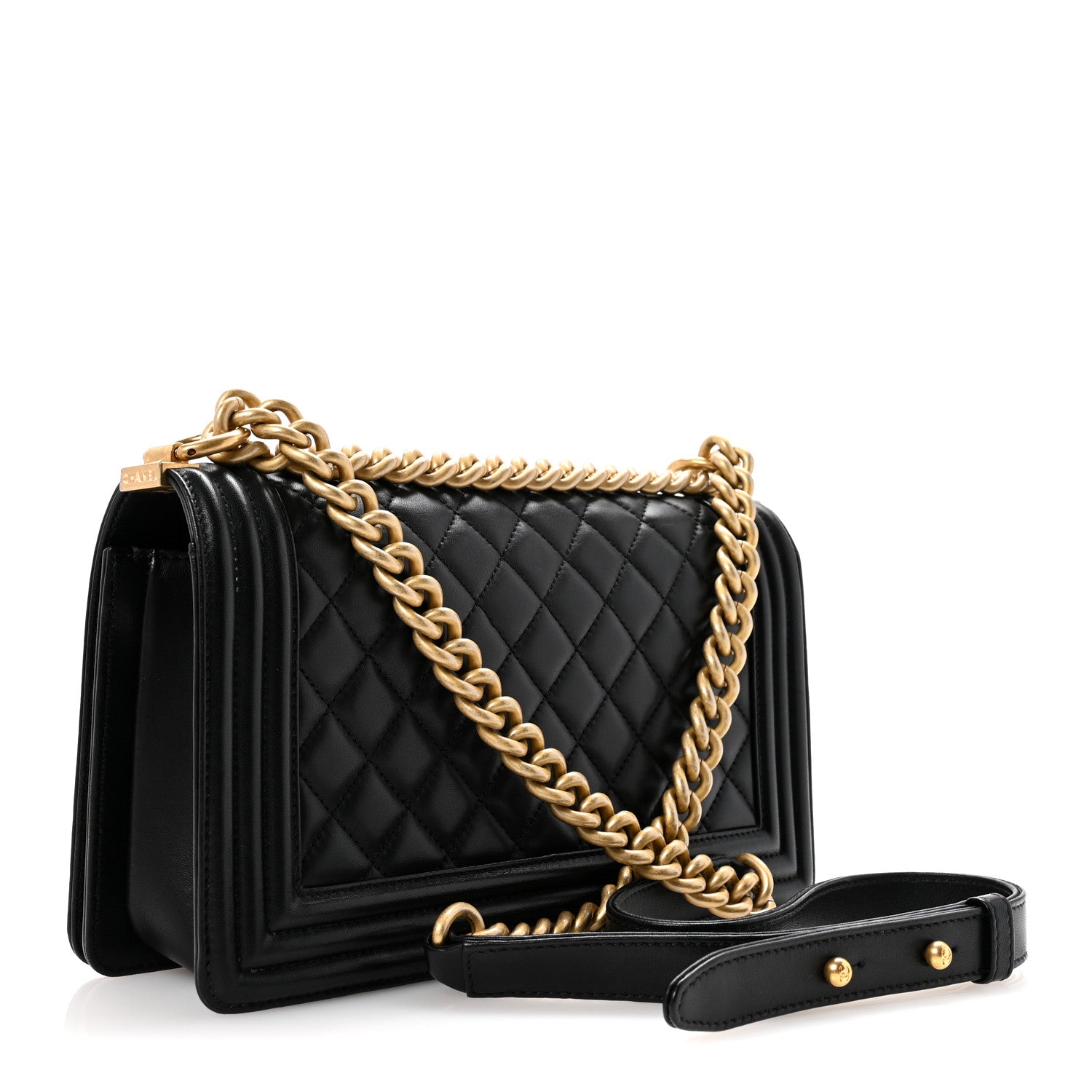 Chanel Lambskin Quilted Medium Boy Flap Black 3 of 11