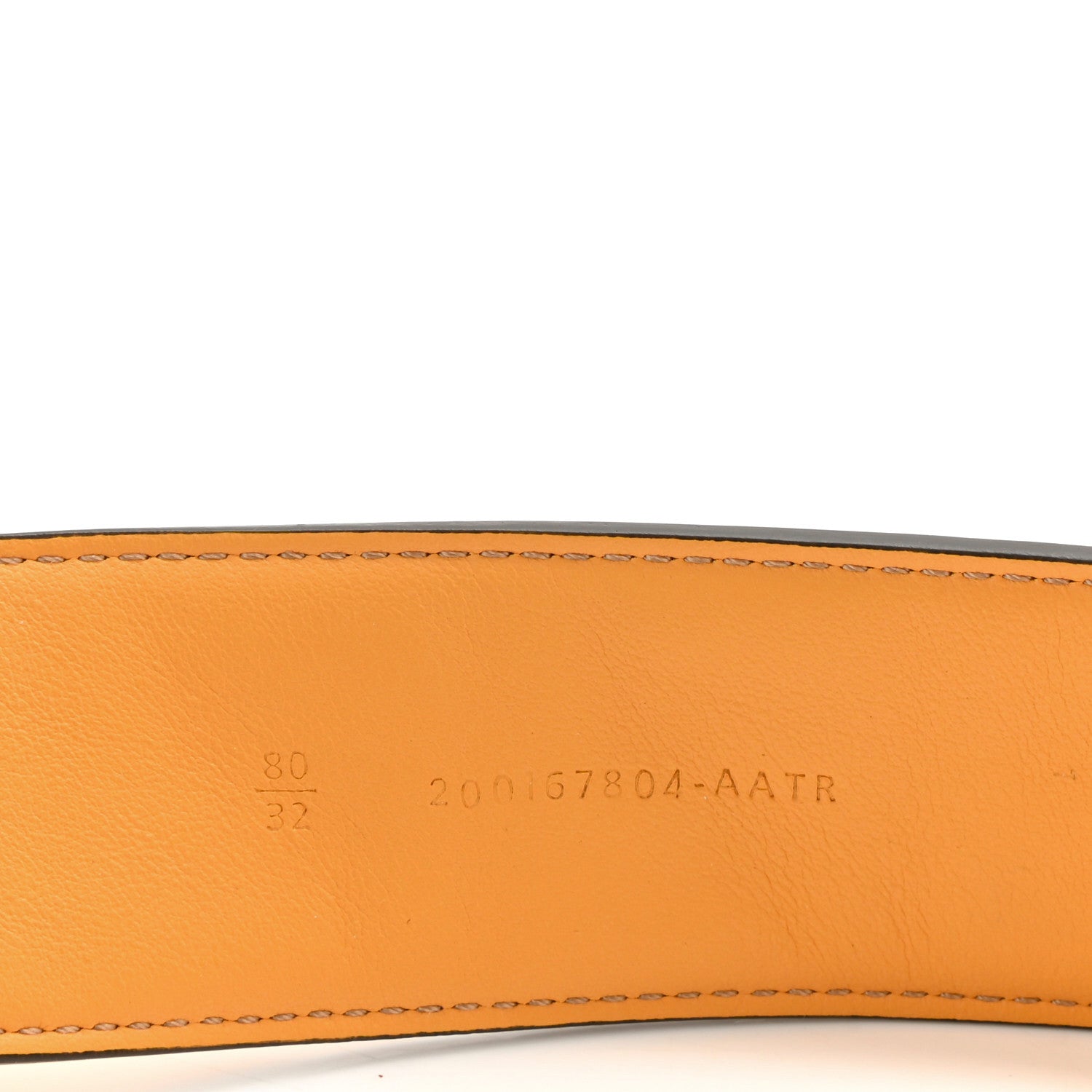 Fendi Vitello Grace FF 1974 Embossed Baguette Belt 80 32 Miele Scuro 4 of 7