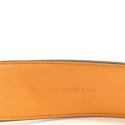 Fendi Vitello Grace FF 1974 Embossed Baguette Belt 80 32 Miele Scuro 4 of 7