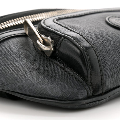 Gucci GG Supreme Monogram Textured Calfskin Retro Interlocking G Belt Bag Black 9 of 11