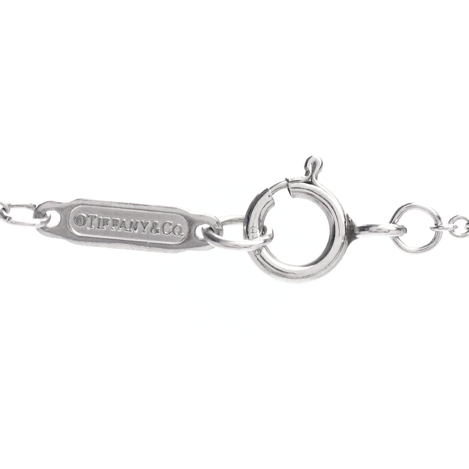 Tiffany Platinum Diamond Round Lock Pendant Necklace 4 of 4
