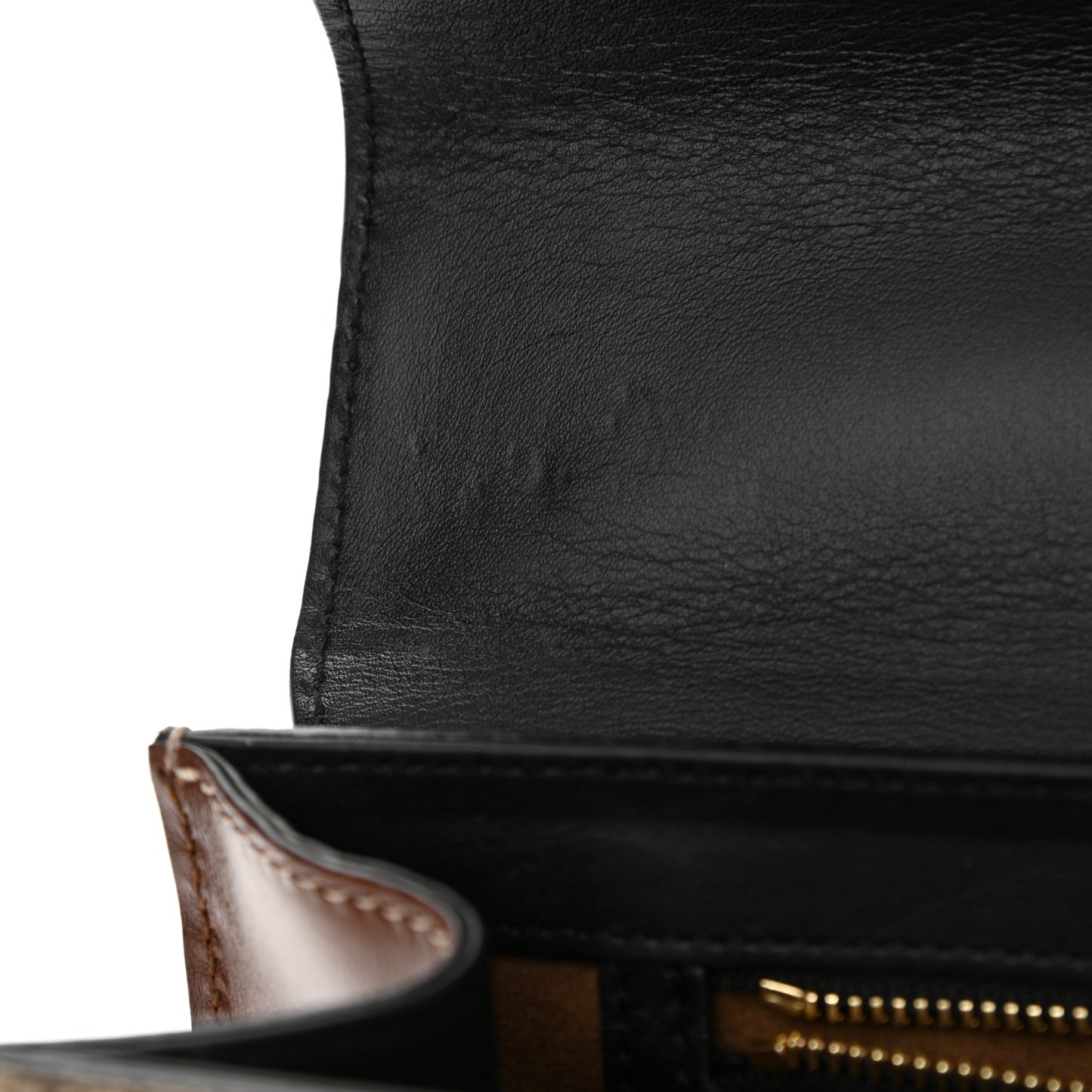 GG Supreme Monogram Calfskin Medium Padlock Shoulder Bag Beige Black Cuir