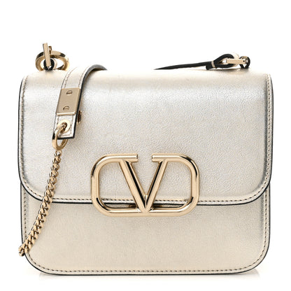Valentino Garavani Metallic Calfskin Small VSling Shoulder Bag Gold 1 of 17