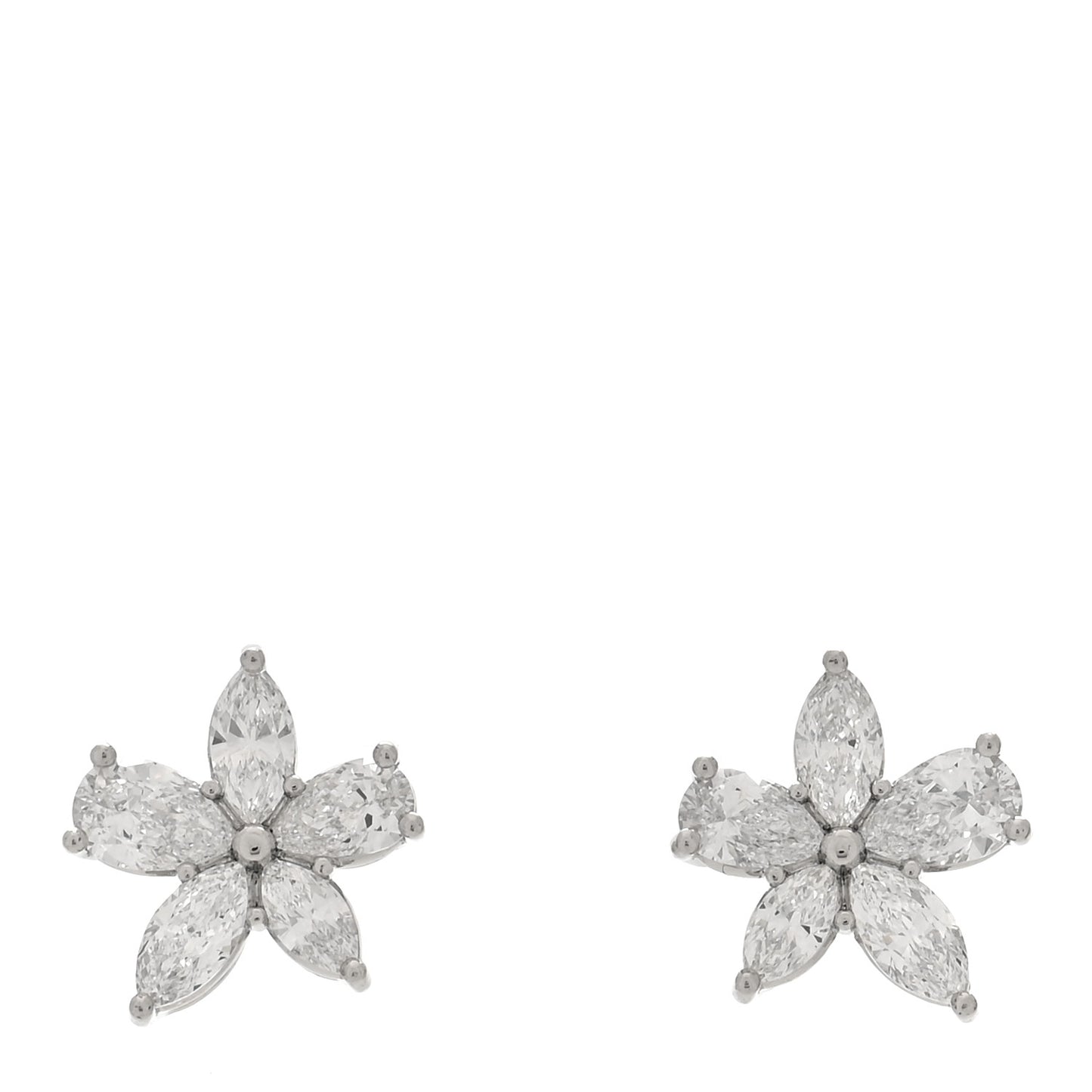 Platinum Diamond Large Victoria Mixed Cluster Earrings