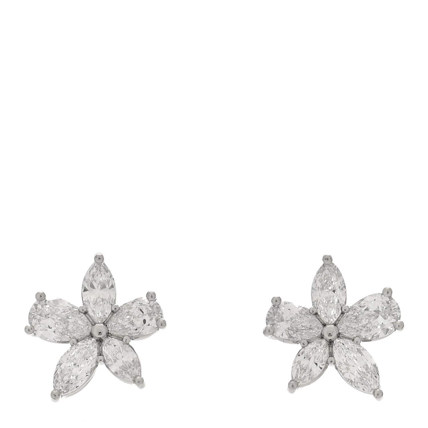 Tiffany Platinum Diamond Large Victoria Mixed Cluster Earrings 1 of 5