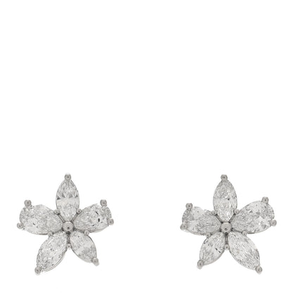 Tiffany Platinum Diamond Large Victoria Mixed Cluster Earrings 1 of 5