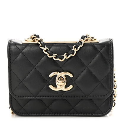Chanel Lambskin Quilted Trendy CC Card Holder On Chain Black 1 of 11