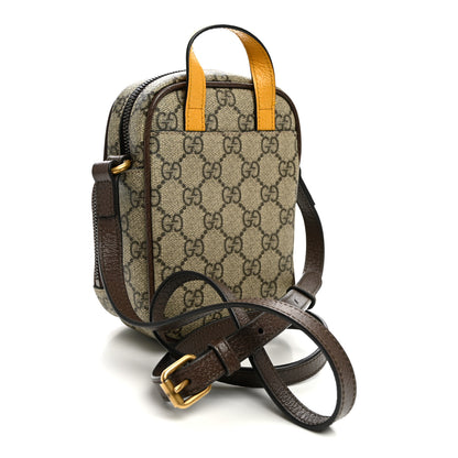 Gucci GG Supreme Monogram Mini Neo Vintage Double Zip Messenger Bag Beige New Acero Crop 3 of 13
