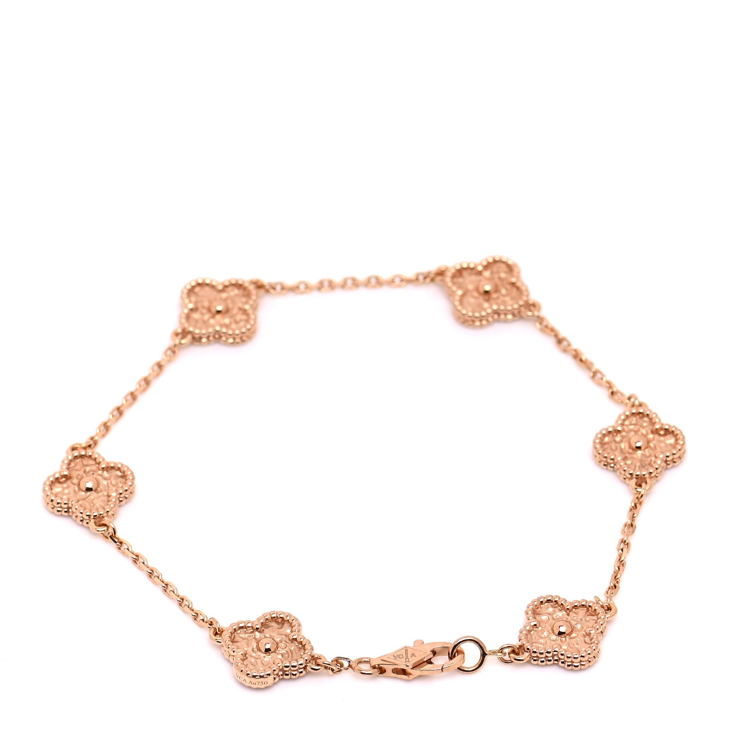 Van Cleef & Arpels 18K Rose Gold 6 Motifs Sweet Alhambra Bracelet 3 of 6