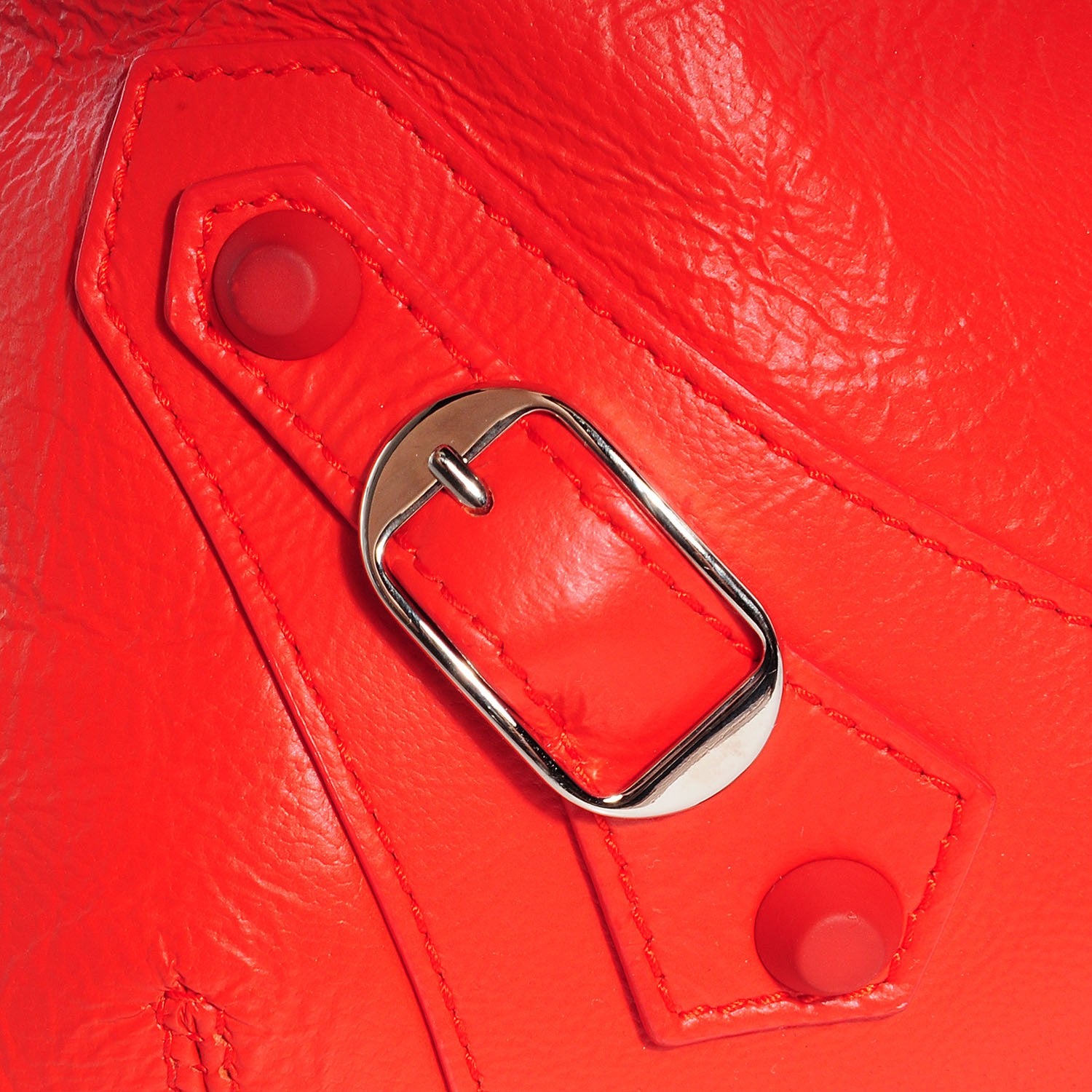 Balenciaga Matte Goatskin Rubber Covered Classic Hardware Mini Pompon Rouge Coquelicot Rouge Braise 9 of 13