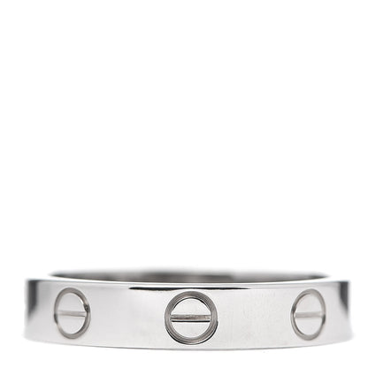Cartier 18K White Gold 3.5mm LOVE Wedding Band Ring 51 5.75 1 of 5